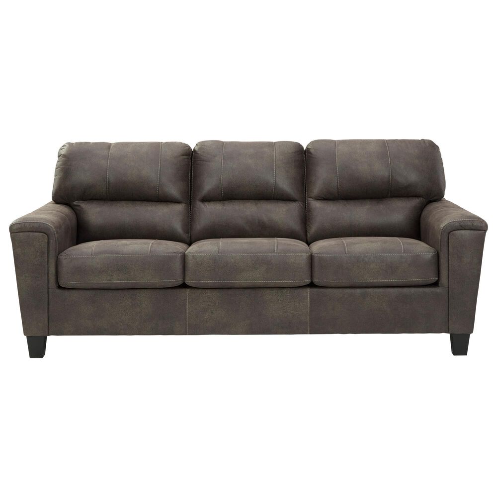Signature Design by Ashley Navi Stationary Queen Sofa Sleeper in Smoke