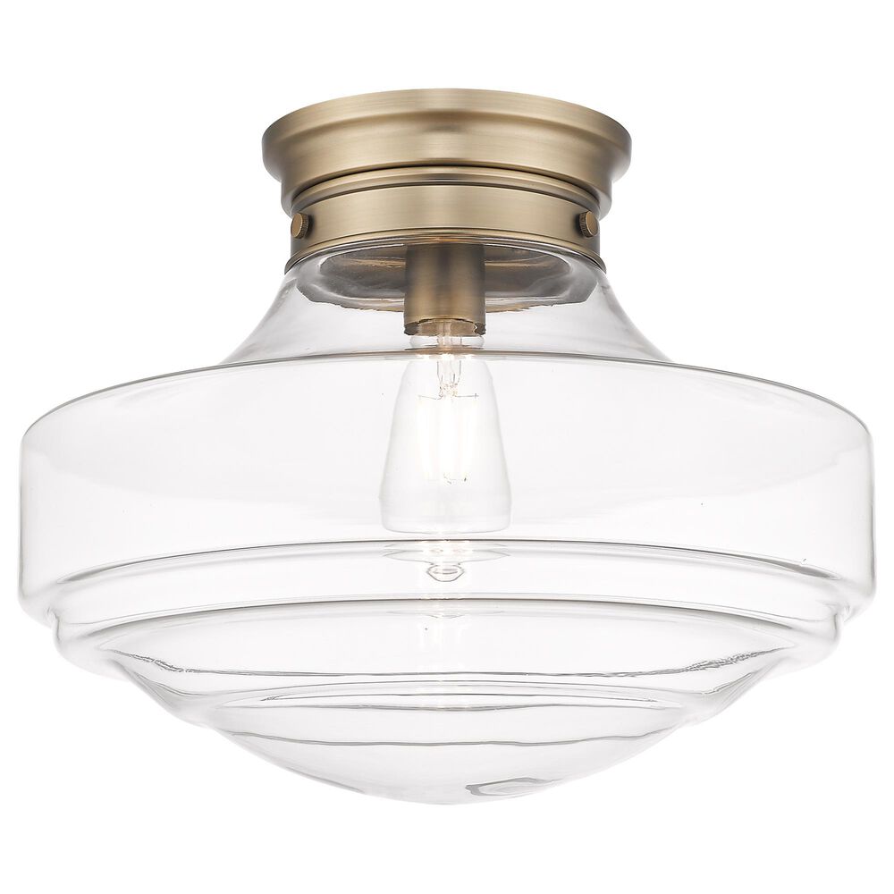 Golden Lighting Ingalls Large Semi-Flush with Clear Glass in Modern Brass, , large