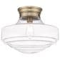 Golden Lighting Ingalls Large Semi-Flush with Clear Glass in Modern Brass, , large