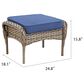 Hearth and Haven Patio Wicker Ottoman with Gray Rattan in Blue (Set of 2), , large