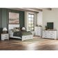 Ashley Savonport 4 Piece Queen Storage Bedroom Set in White and Brown, , large