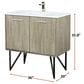 Lexora Home Lancy 36" Single Bathroom Vanity in Rustic Acacia with 2 cm White Quartz Top and Rectangular Sink, , large