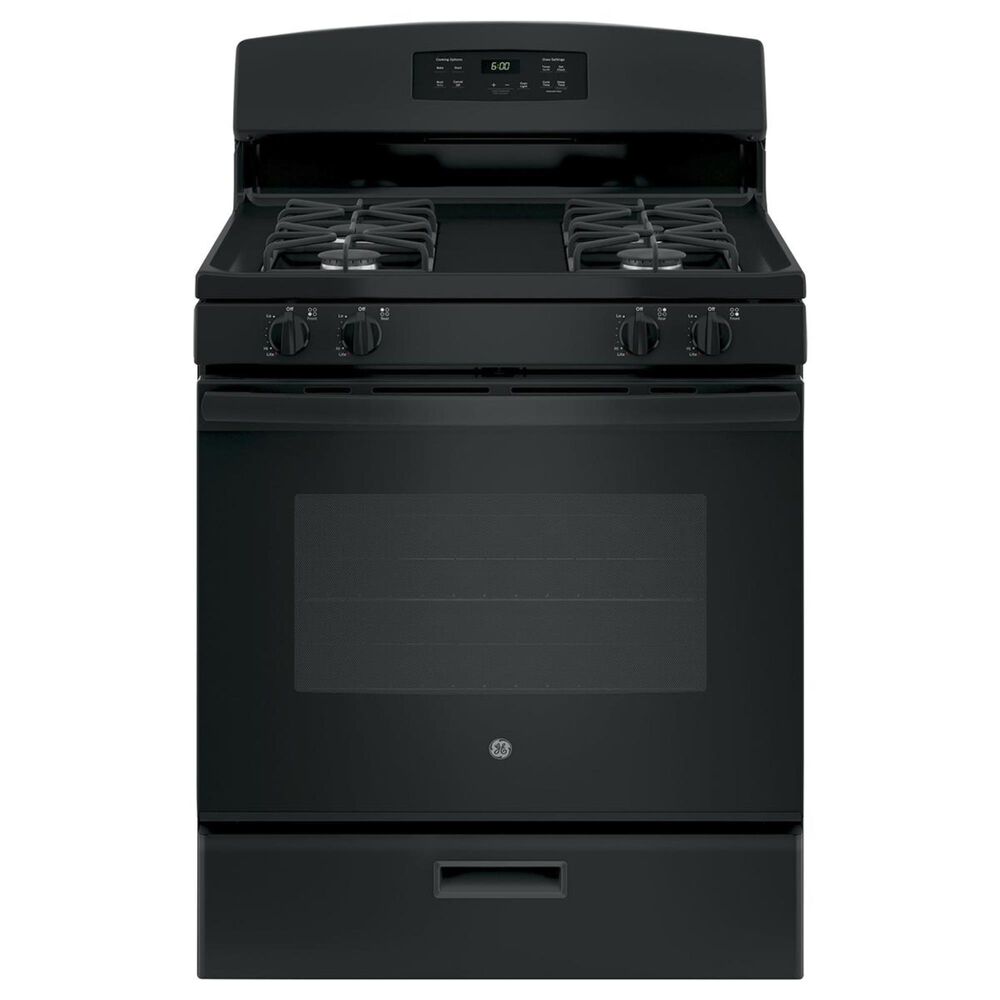 GE Appliances 4.8 Cu. Ft. Freestanding Gas Range in Black, , large