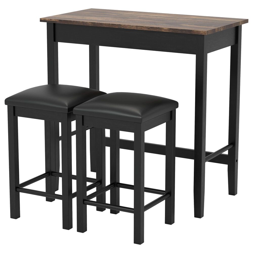 Furniture of America Price 3-Piece Counter Height Dining Set in Black, , large