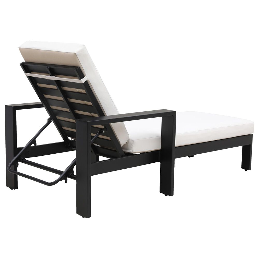 GatherCraft Milan Chaise Lounge with Cushion in Linen Ivory, , large