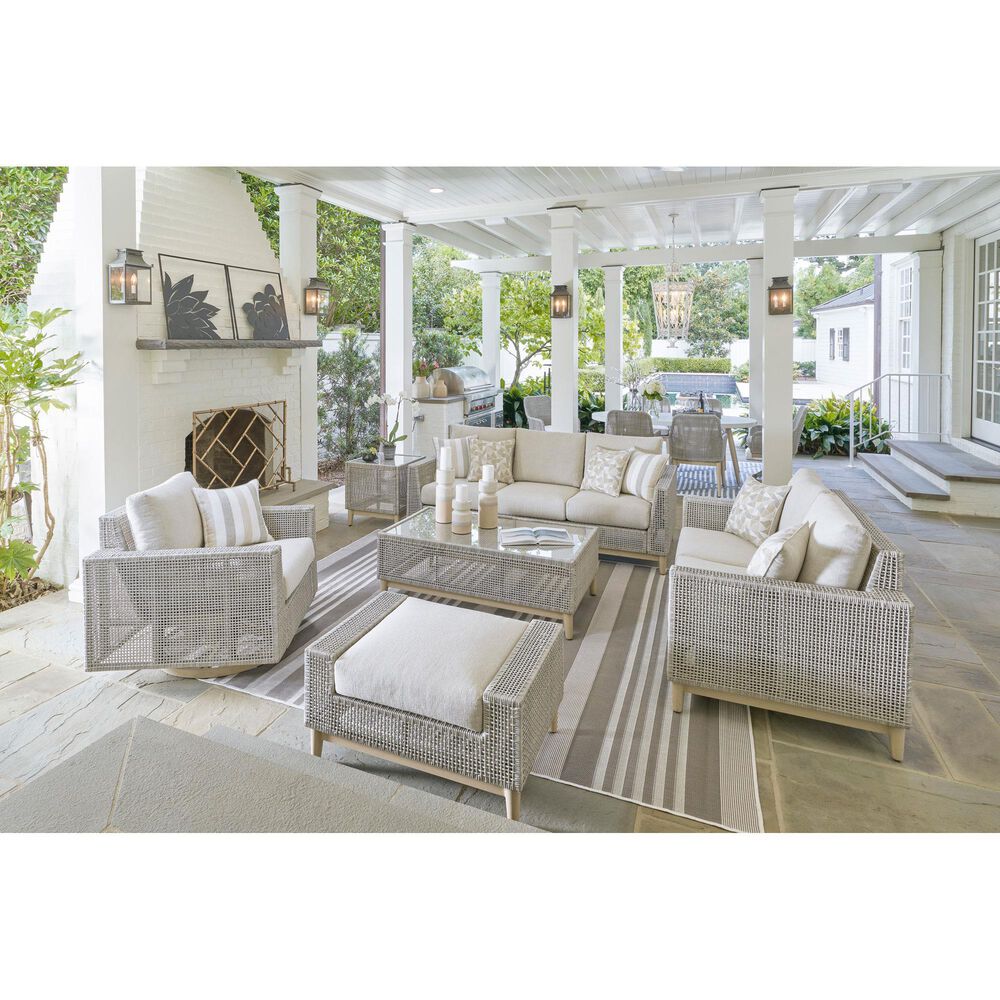 Ashley Seton Creek Patio Rectangular Cocktail Table in Gray, , large