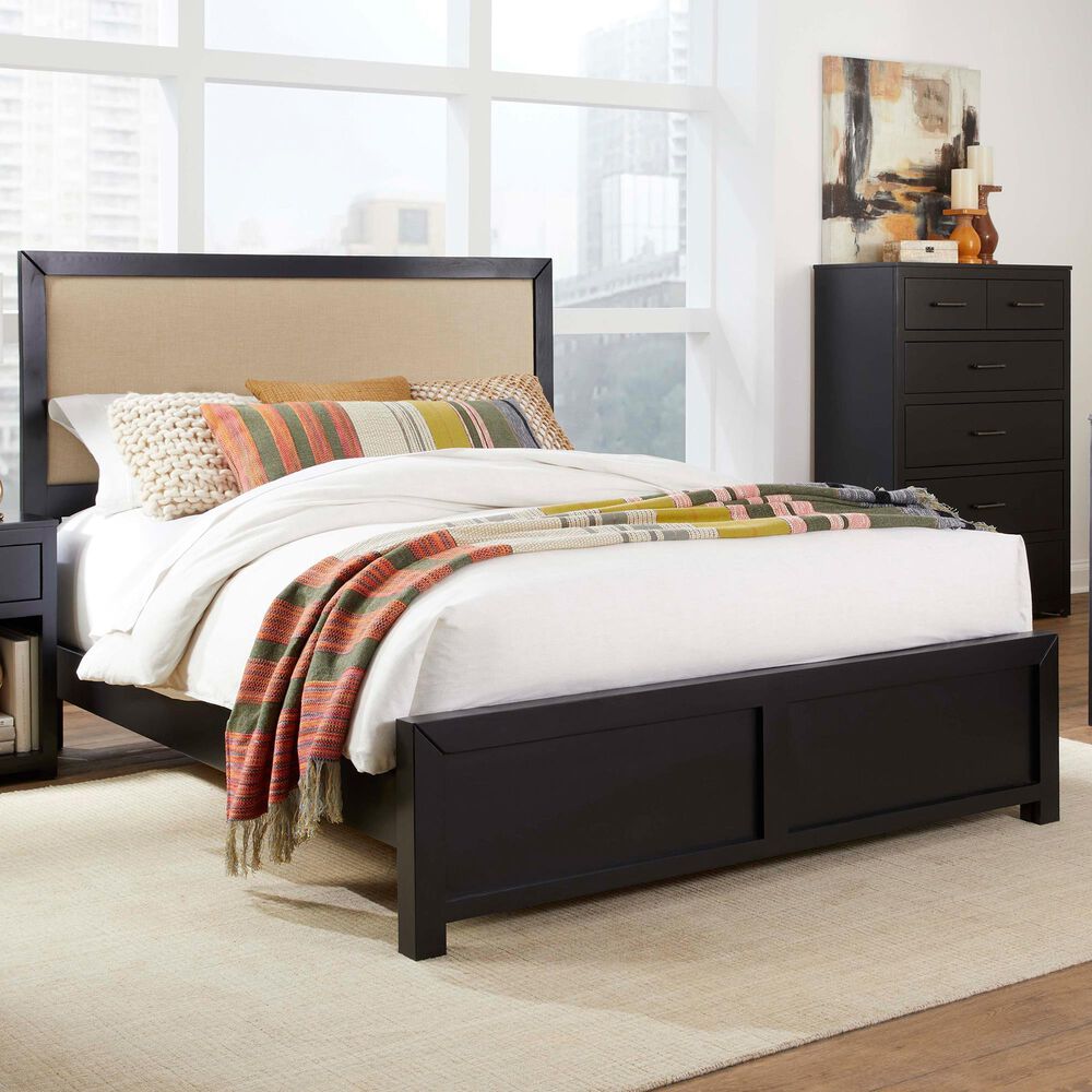Tiddal Home Warrior Queen Panel Bed with Chest in Black, , large