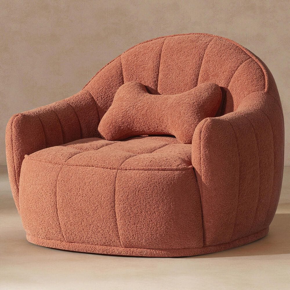 Jennifer Taylor Home Louie 30.5" Modern Dog Sofa Bed with Bone Pillow in Spice Orange, , large