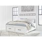 Ashley Ashbryn King Storage Bed and Two Nightstands in White and Oak, , large