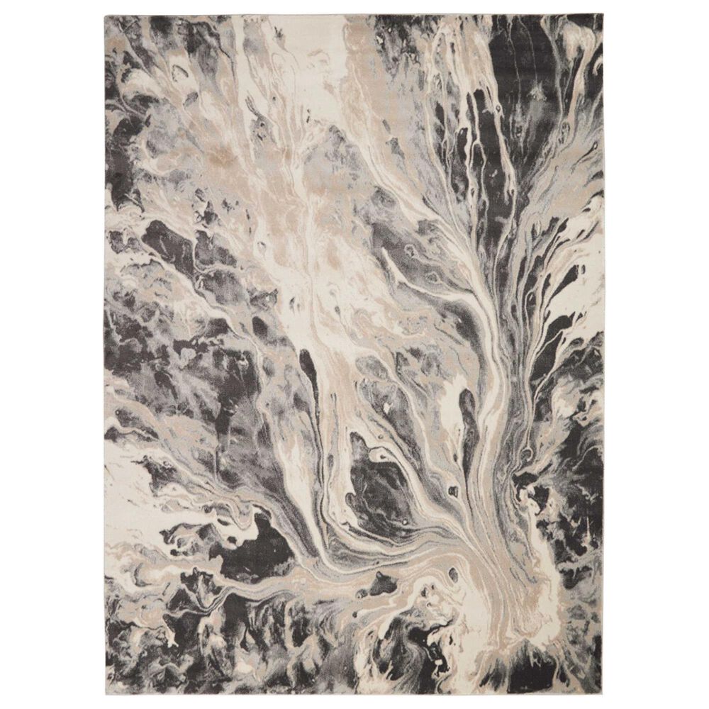 Nourison Elegance 10" x 14" Charcoal, Beige and Cream Area Rug, , large