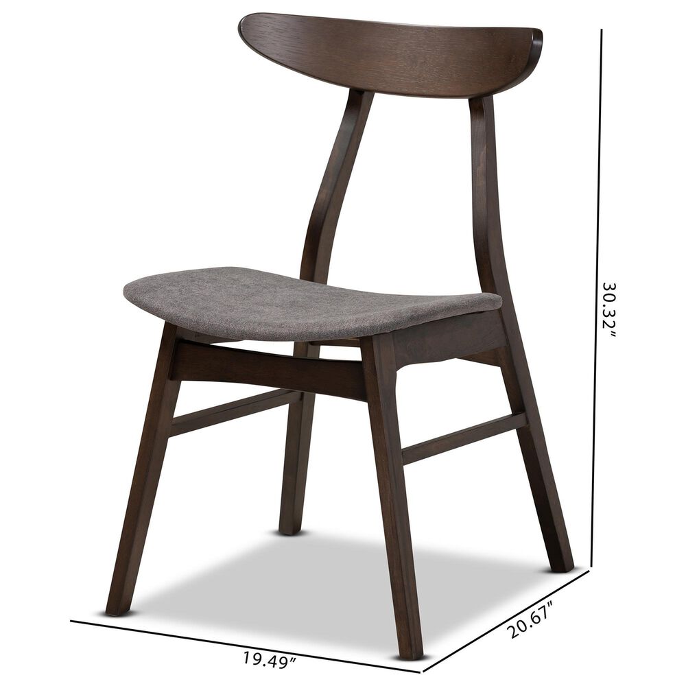 Baxton Studio Britte Side Chair with Dark Grey Cushion in Dark Oak Brown (Set of 4), , large