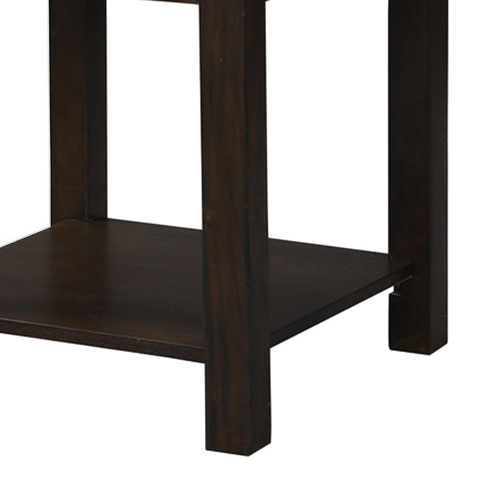 HOMLUX 20" End Table with Drawer in Dark Brown, , large