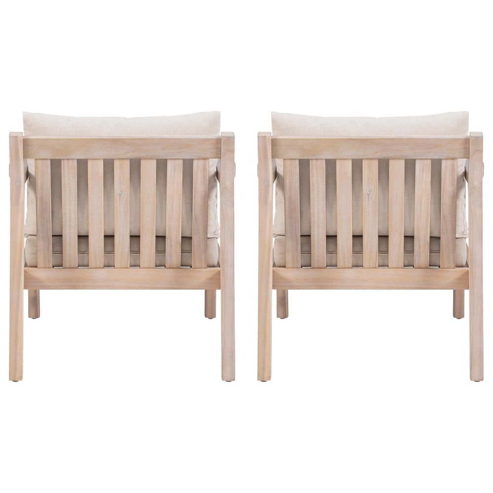 Linon Home Decor Teagon Patio Arm Chair in Beige (Set of 2), , large