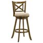 Armen Living Kodi Swivel Bar Height Stool with Light Scone Upholstery in Sepia Brown, , large