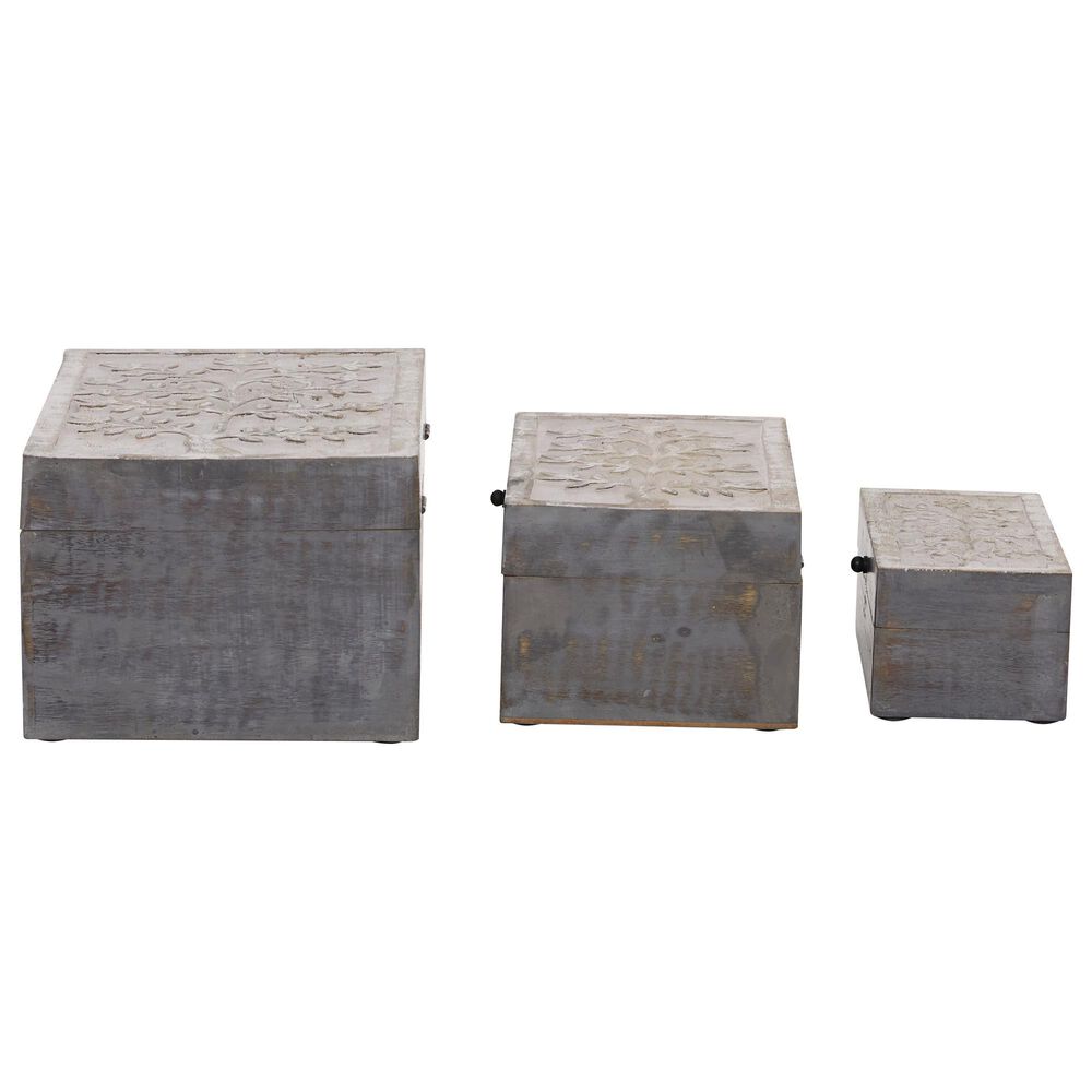Maple and Jade Country Cottage Box in Grey &#40;Set of 3&#41;, , large