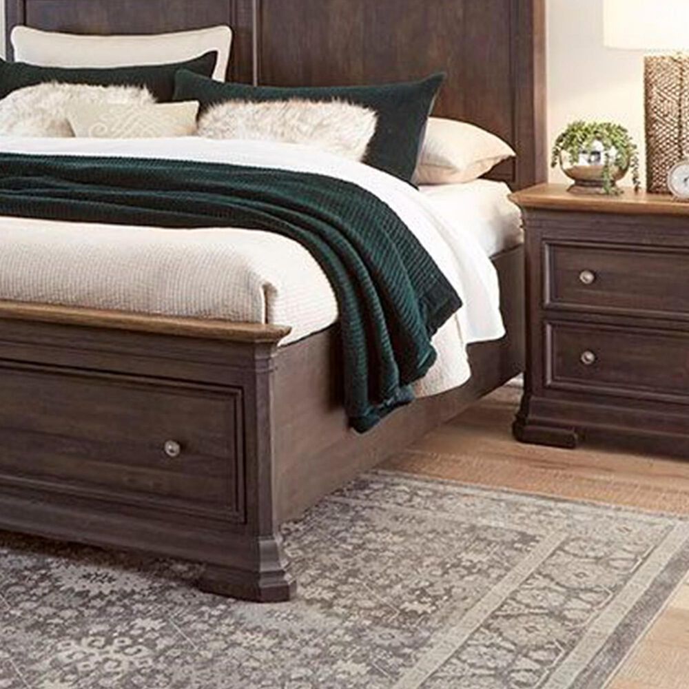 Napa Furniture Design Grand Louie 3-Piece Queen Storage Bedroom Set in Misty Night and Wheat, , large