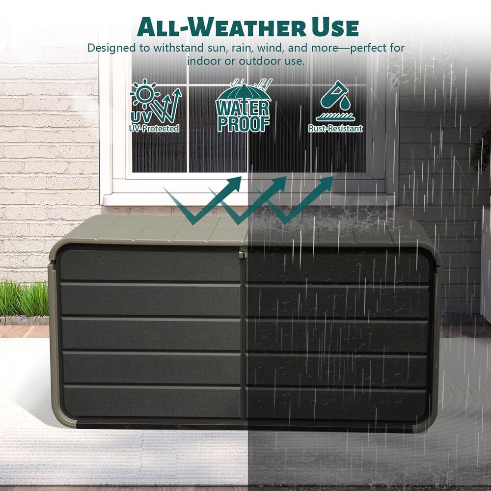 HOMLUX 200-Gallon Outdoor Storage Deck Box in Gray, , large
