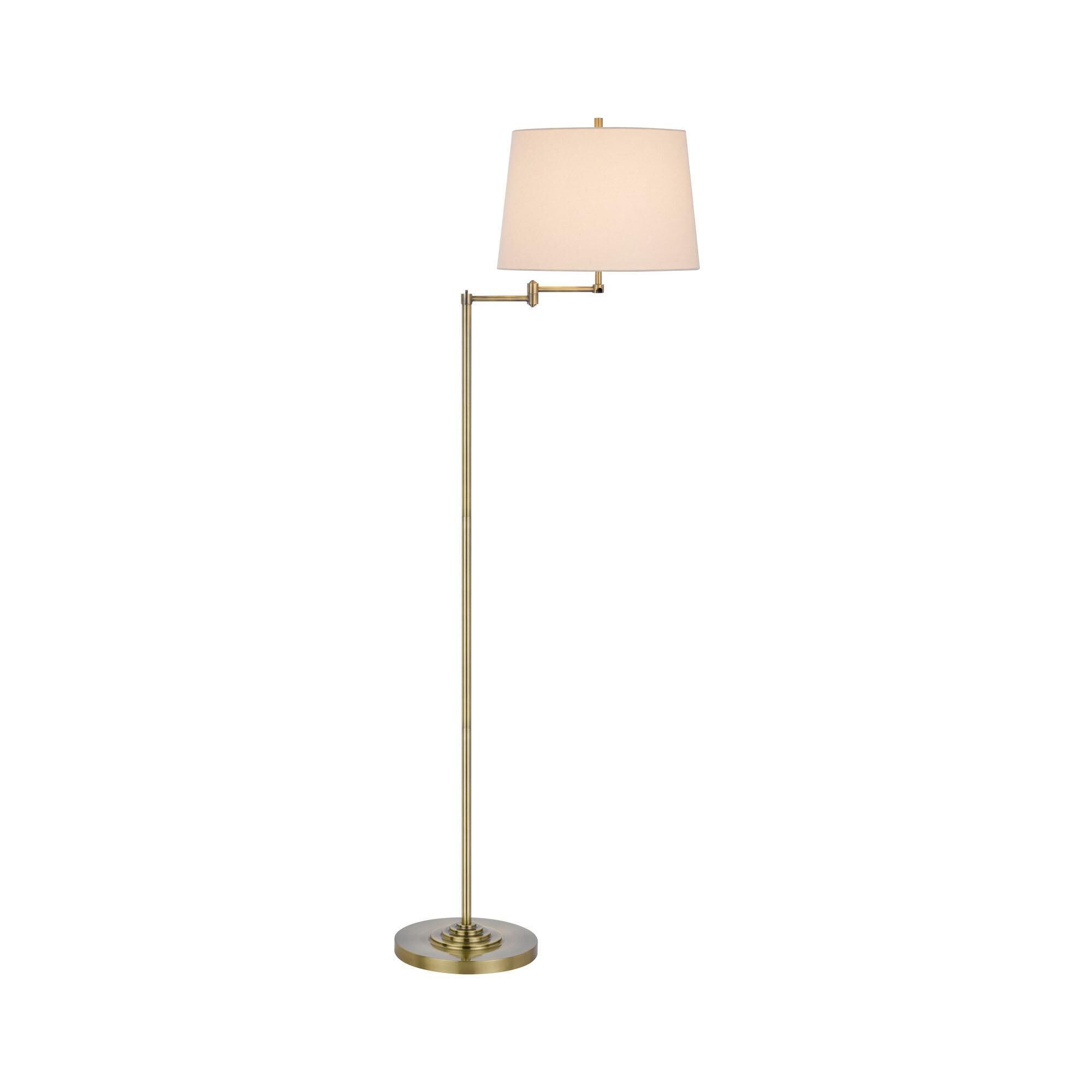 Cal Lighting Double Swing Arm Floor Lamp AB in Gold