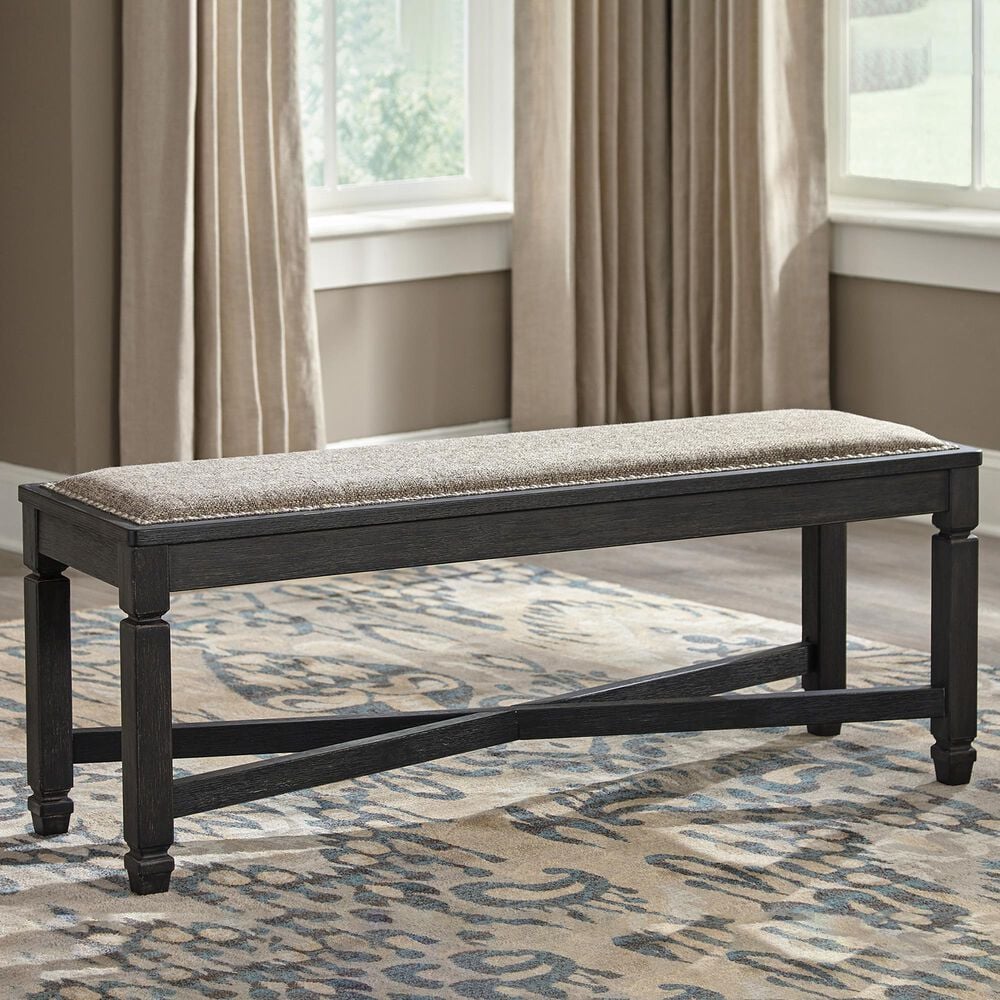 Ashley Tyler Creek Upholstered Dining Bench in Black, , large