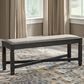 Ashley Tyler Creek Upholstered Dining Bench in Black, , large
