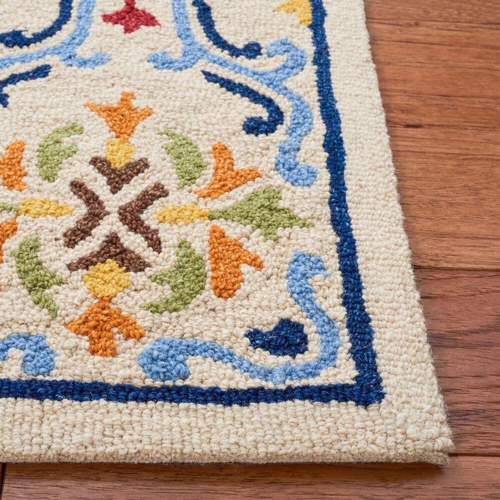 Safavieh Micro-Loop 2&#39;3&quot; x 9&#39; Beige and Blue Runner, , large