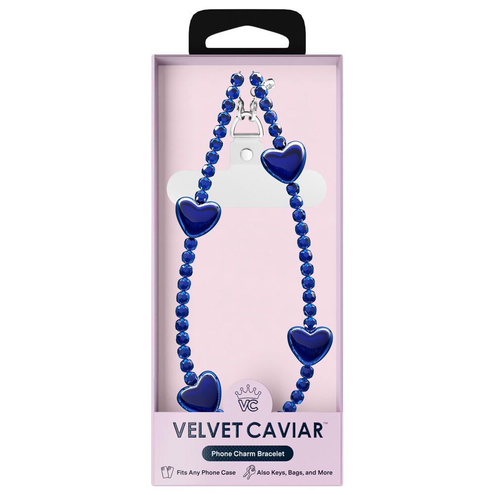 Velvet Caviar Phone Charm in Clear Blue Heart, , large