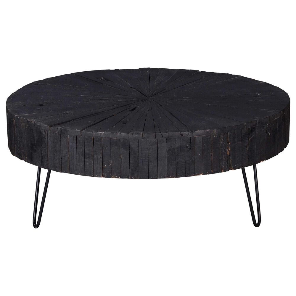 Crestview Collection Drummond Round Cocktail Table in Black, , large