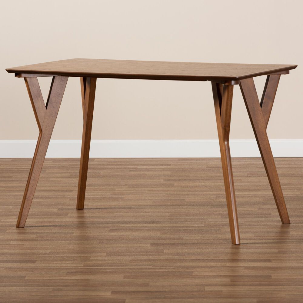 Baxton Studio Sahar Dining Table in Walnut Brown - Table Only, , large