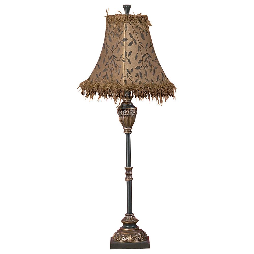 Maple and Jade Traditional Tuscan Metal Buffet Lamp in Brass Finish, , large