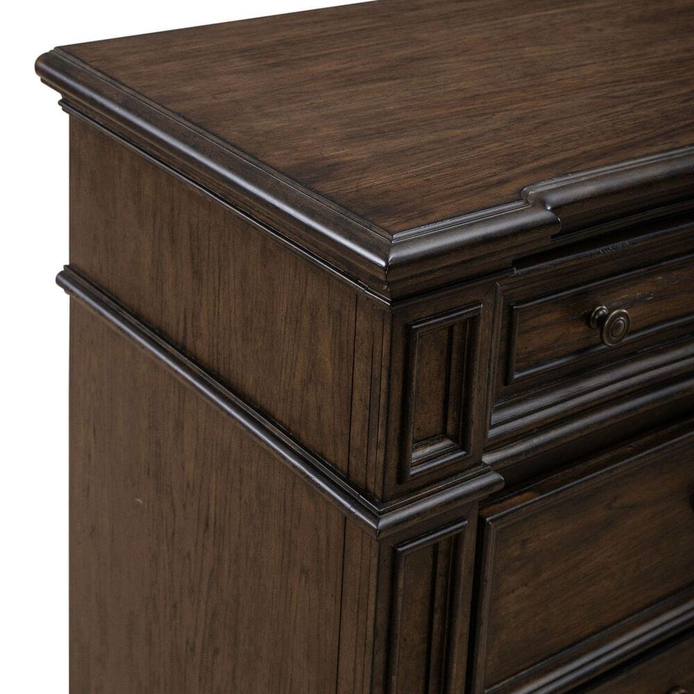 Belle Furnishings Provence Park 4-Piece Queen Upholstered Shelter Bedroom Set in Chateau Brown, , large