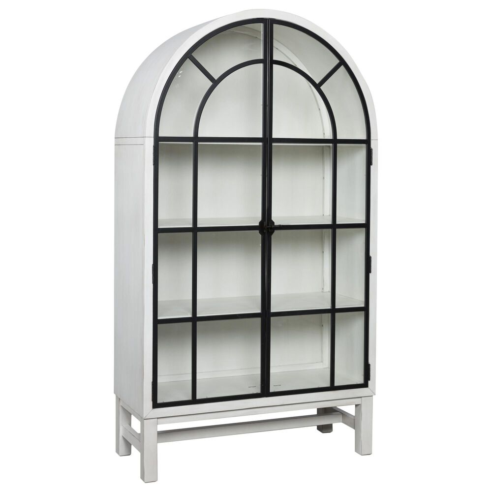 Ashley Greddinton Display Cabinet in Antiqued White and Black, , large