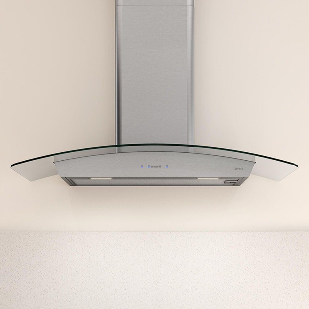 Zephyr Ravenna 30" Wall Mount Chimney Range Hood with LumiLight LED Lights in Stainless Steel and Clear, , large