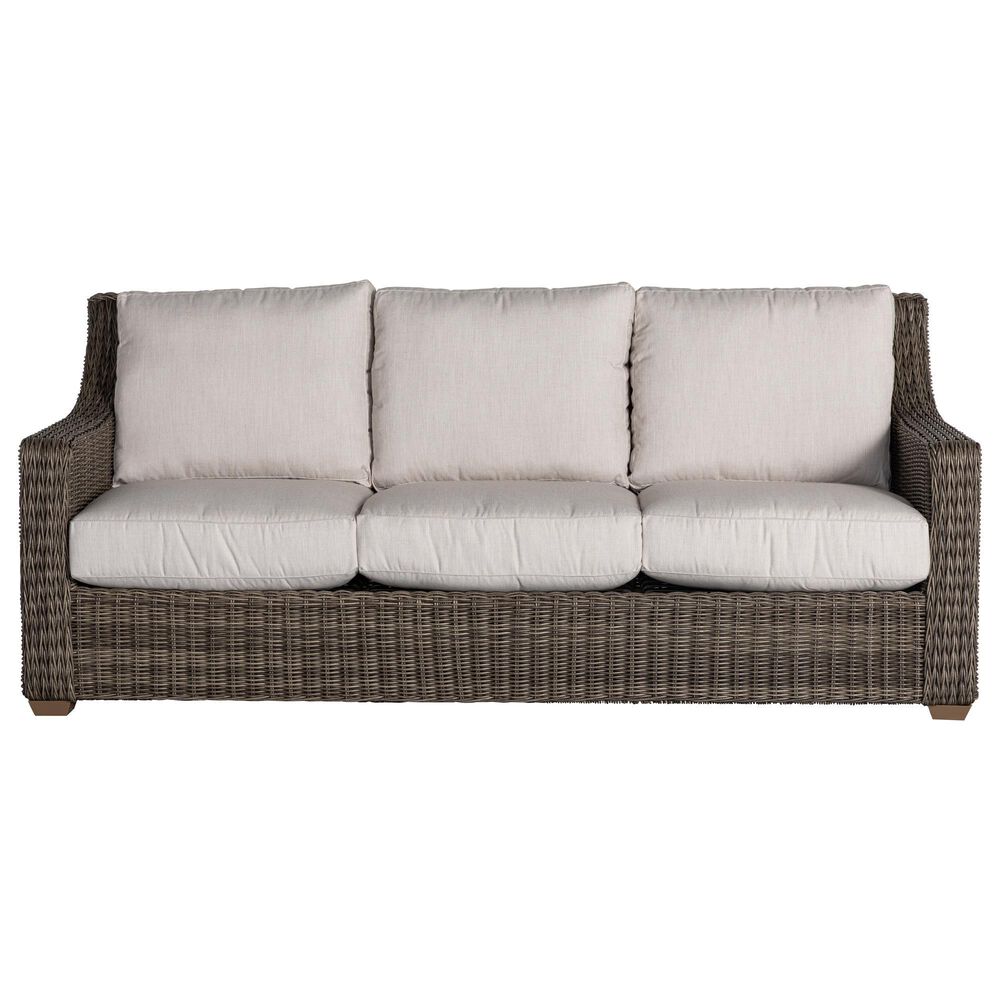 Venture Oasis Wicker Sofa with Birch Cushion in Ash Gray, , large