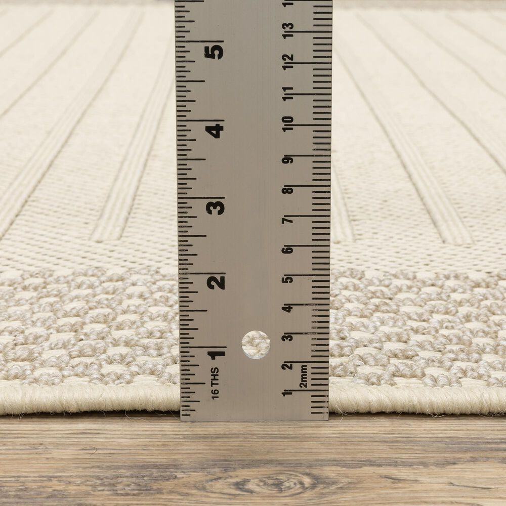 ROW by Oriental Weavers Zarina ZAR04 Beige and Ivory 1'10" x 7'6" Indoor/Outdoor Runner, , large