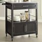 Linden Boulevard Mitchell Kitchen Cart with Granite Top in Black, , large