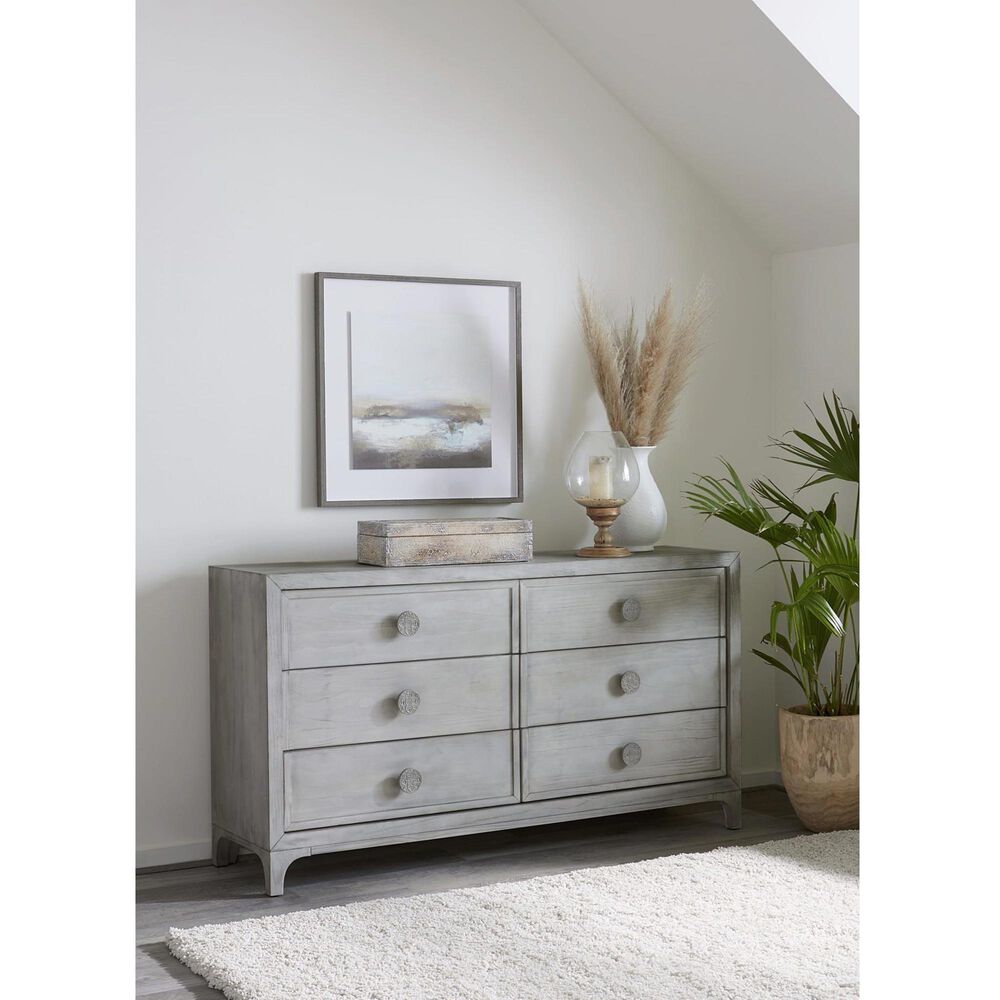 Urban Home Boho Chic Dresser and Mirror in Washed White, , large