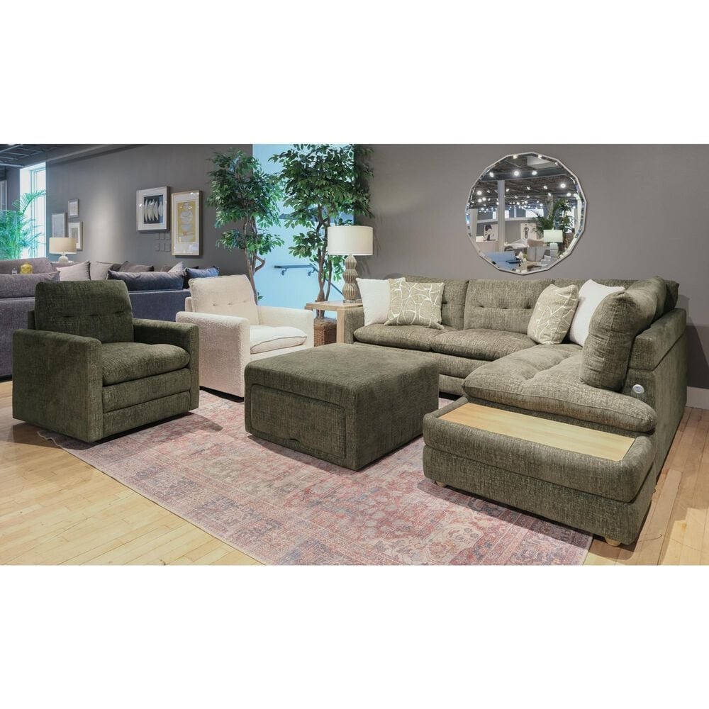 Golden Wave Furniture Woodrow Swivel Chair in Green, , large