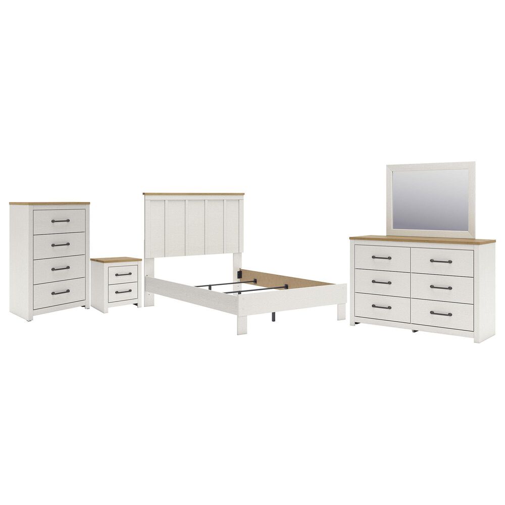 Ashley LInnocreek 5-Piece Full Bedroom Set in White and Warm Brown, , large