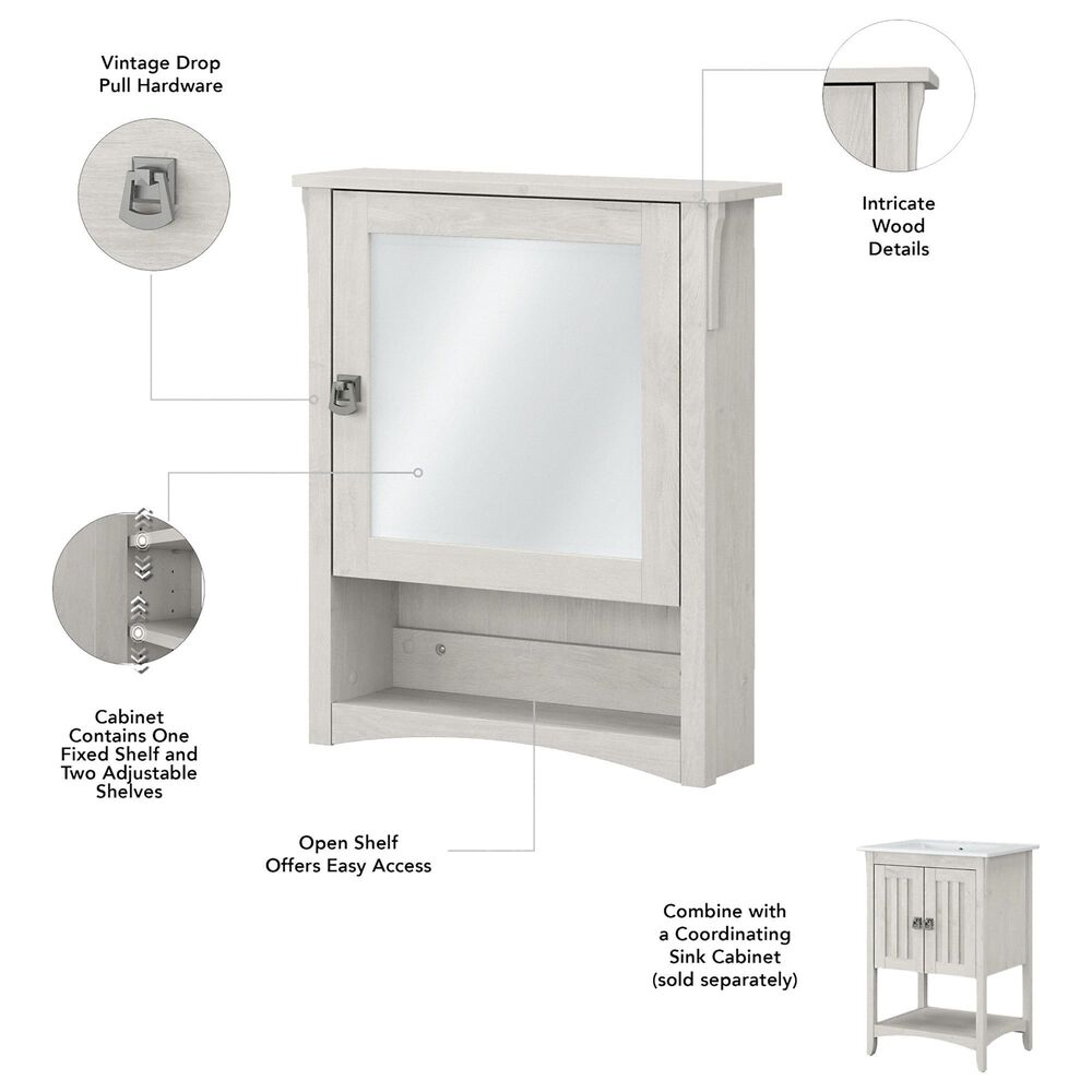 Bush Salinas Bathroom Bathroom Medicine Cabinet in Linen White Oak, , large