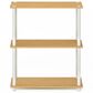 HOMLUX 3-Tier Compact Open Storage Bookshelf in Beech and White, , large