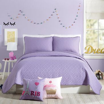 Peking Handicraft Coty 3-Piece Full/Queen Quilt Set in Purple, , large