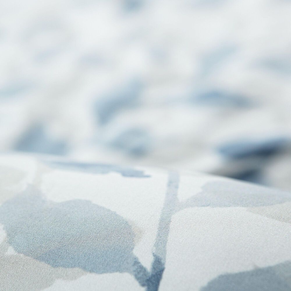 Layered Leaf 3-Piece Queen Duvet Cover Set in Blue and Taupe, , large