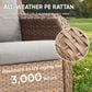 Sunwell Garden Patio Loveseat with Yellow Frame in Beige, , large