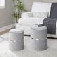 Lumisource Cinch 2-Piece Nesting Ottoman Set in Silver, , large