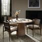 Four Hands Janice 48" Round Pedestal Dining Table in Faux Travertine , , large