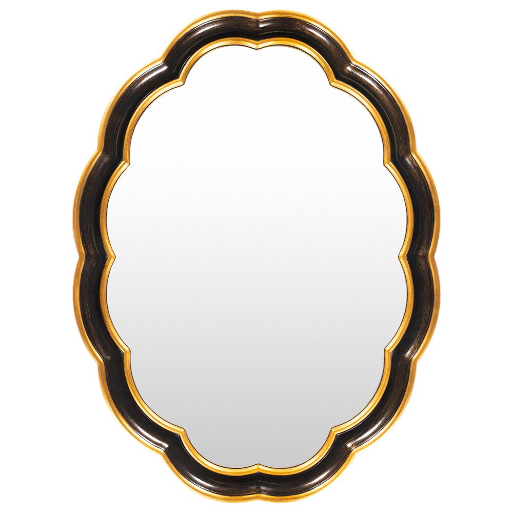 Surya Inc Milburn Wall Mirror In Black And Gold Nebraska Furniture Mart