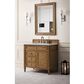 James Martin Vanities Brittany 36" Single Bathroom Vanity in Saddle Brown with 3 cm Eternal Jasmine Pearl Quartz Top and Rectangular Sink, , large