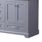 Lexora Home Dukes 60" Double Bathroom Vanity in Dark Grey with White Quartz Top and Rectangular Sinks, , large