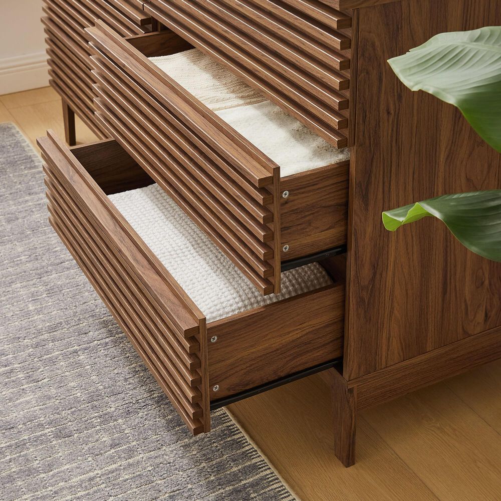 Modway Render 63" 6-Drawer Dresser in Walnut, , large