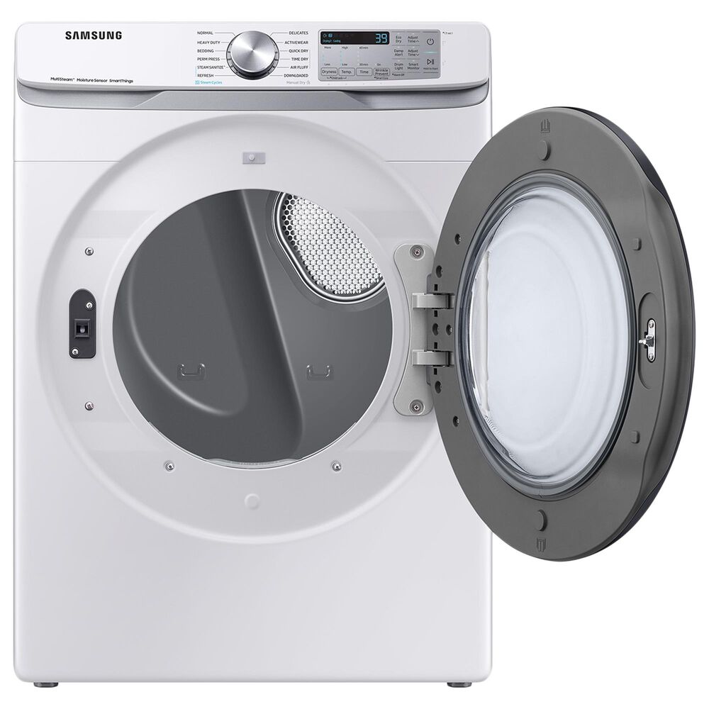 Samsung 4.5 Cu. Ft Front Load Washer with Steam and 7.5 Cu. Ft. Gas Dryer Laundry Pair in White, , large